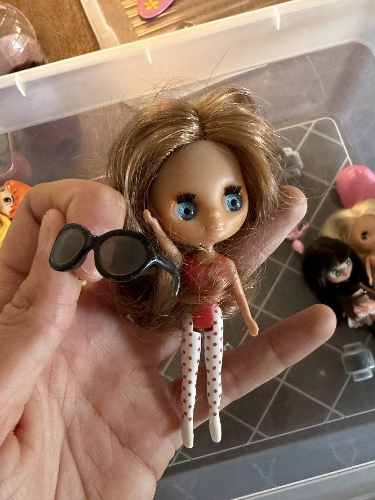 3x Blythe pop Littlest Pet Shop Hasbro 11 cm - met zonnebril, Ophalen of Verzenden, Gebruikt, Pop