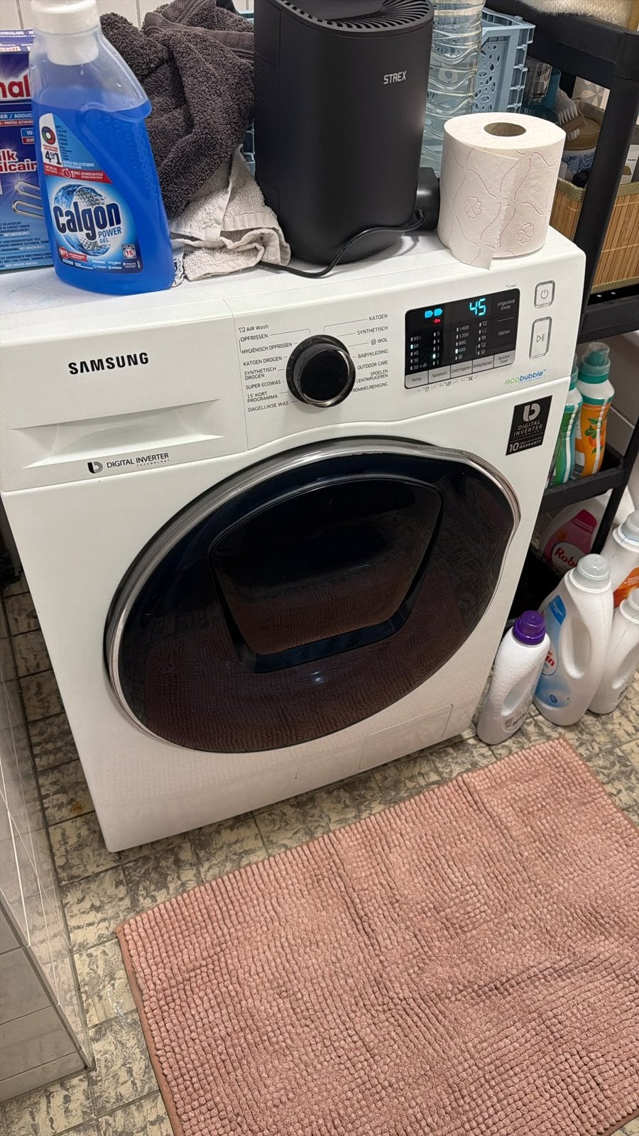 DEFECT: gratis Samsung wasdroogcombinatie,klusser/onderdelen, 6 tot 8 kg, Ophalen, Zo goed als nieuw, 85 tot 90 cm
