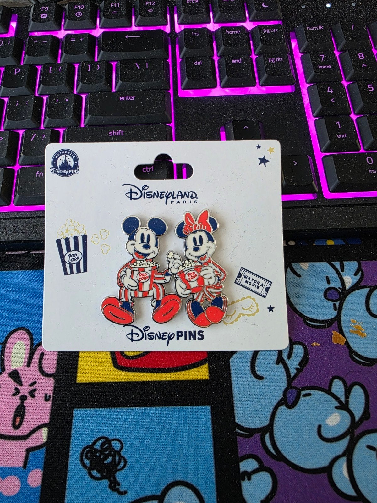 Mickey & Minnie Movie Popcorn Pin Disneyland Parijs, Ophalen of Verzenden, Mickey Mouse, Nieuw, Overige typen
