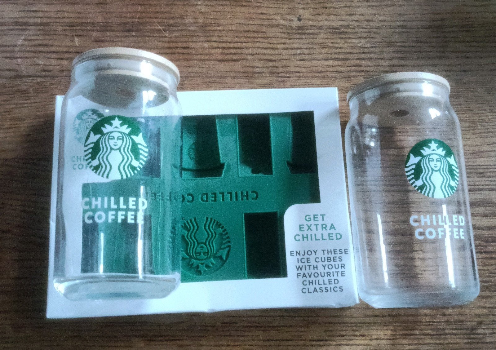 Starbucks Chilled Coffee glazen met ijsblokjesvorm, Ophalen of Verzenden, Gebruikt