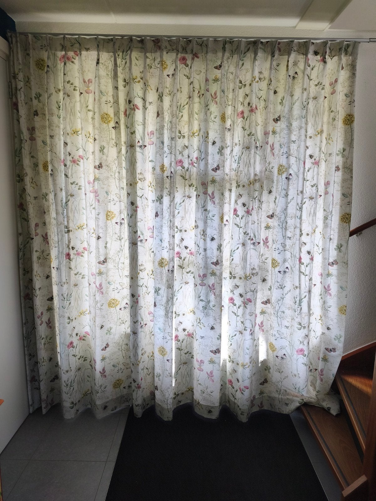 gordijn met botanische print, Ophalen, Gordijn, Met haken