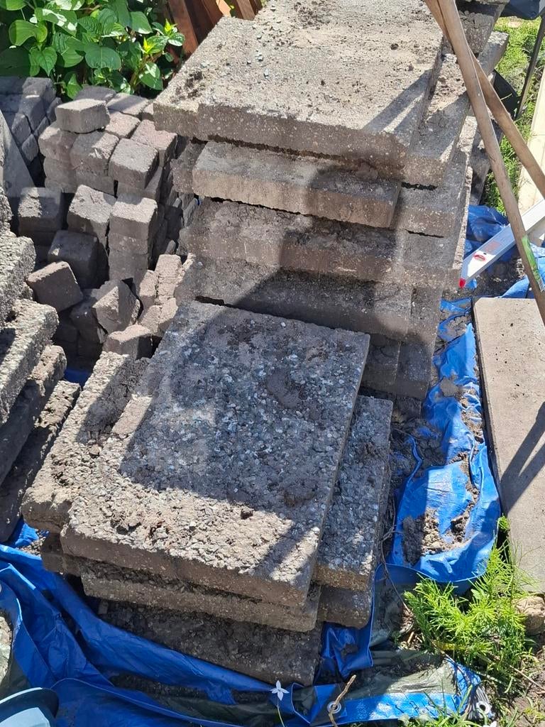 terrastegels 60x40, Ophalen, Gebruikt, 10 m² of meer, Grind