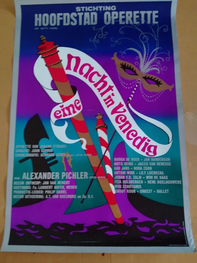 Stichting Hoofdstad Operette poster, Verzamelen, Ophalen of Verzenden, A1 t/m A3, Muziek, Rechthoekig Staand