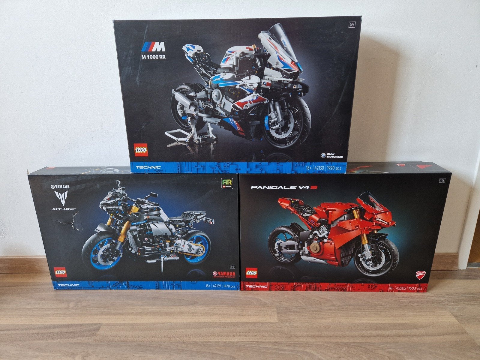 3 Lego motoren 42159 Yamaha, 42130 BMW & 42202 Ducati, Lego, Ophalen of Verzenden, Zo goed als nieuw, Complete set