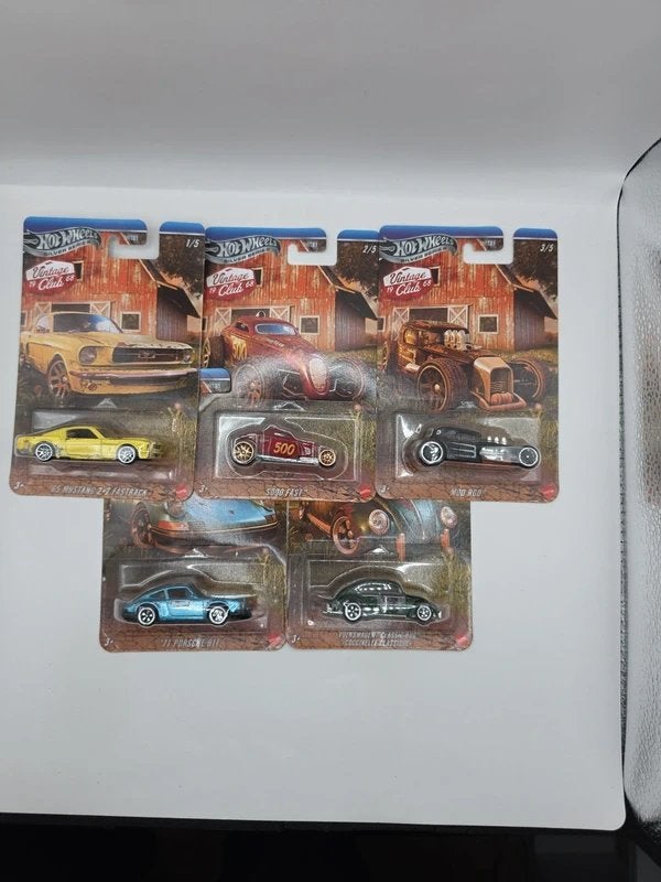 Hot Wheels Vintage Racing Club Complete Set 1-5 NIEUW!, Hot Wheels, Nieuw, Ophalen of Verzenden, Hot Wheels