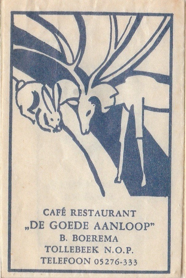 De Goede Aanloop Tollebeek N.O.P. NOP B Boerema hert konijn, Verzamelen, Ophalen of Verzenden