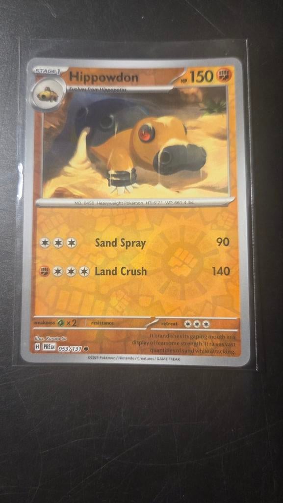 053/131 Hippowdon (Reverse Holo) prismatic evolution, Verzenden, Zo goed als nieuw, Losse kaart, Foil