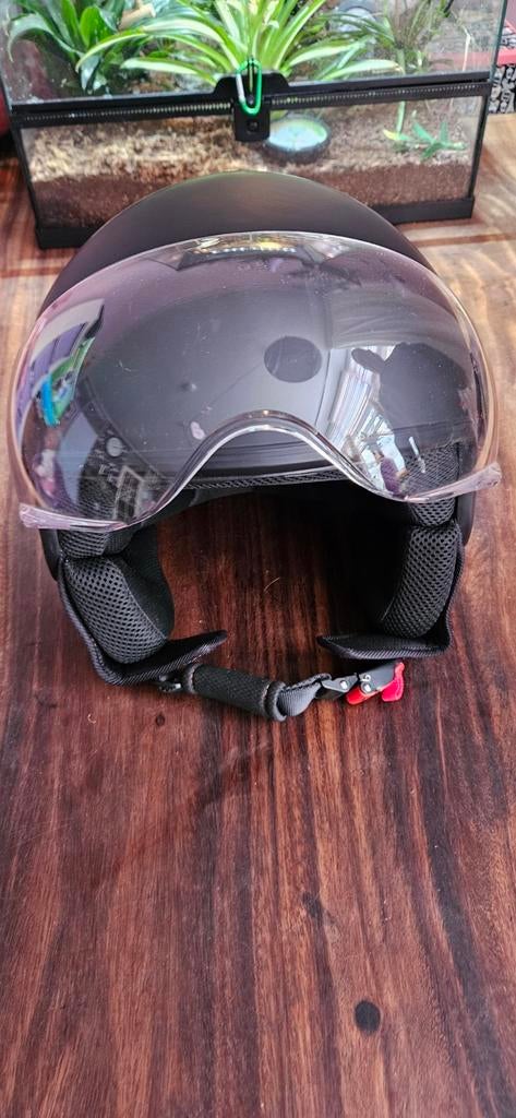 Zwarte  vito scooter helm zgan, Ophalen, Zo goed als nieuw, Medium, Vito Helmets