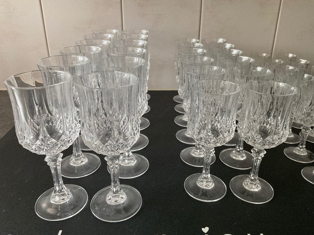 Retro & vintage Cristal D’arques wijnglazen servies 36 delig, Ophalen of Verzenden, Huis en Inrichting