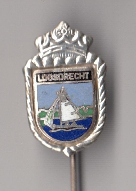 Scheepvaart Loosdrecht emaille Zeilboot speldje, Gebruikt, Niet vindbaar, Niet vindbaar, Speldje of Pin
