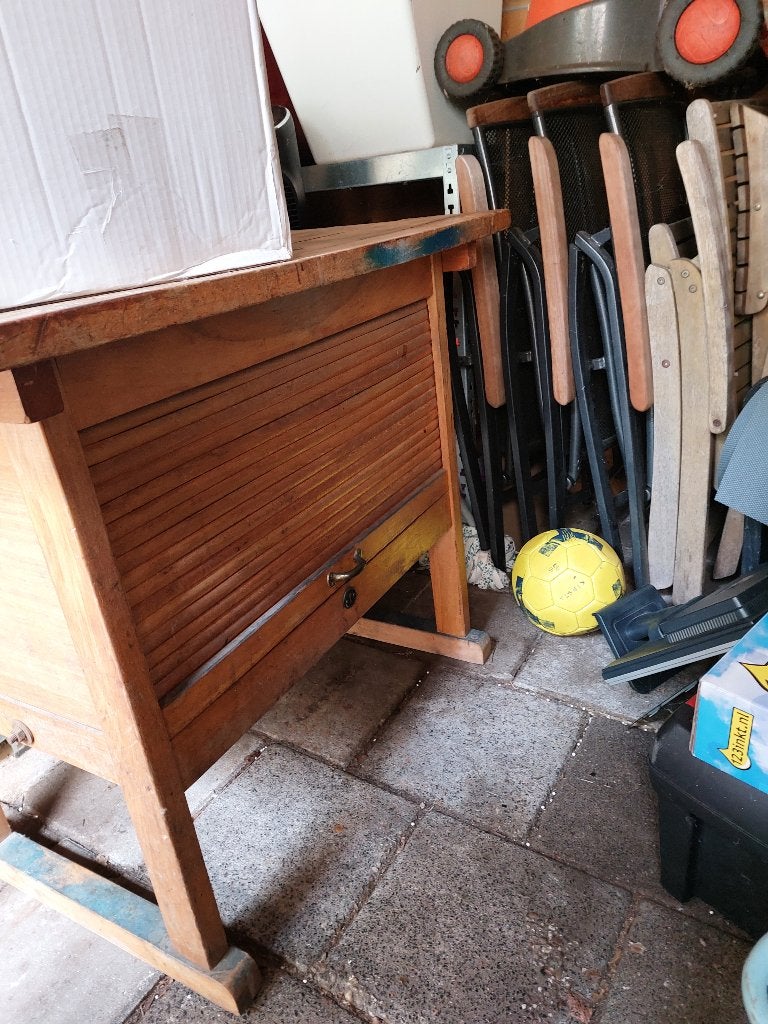 Vintage werkbankje met rolluik - DIY project, Ophalen