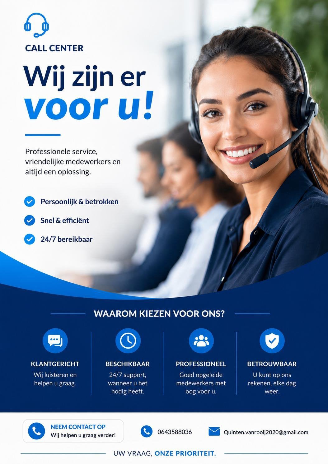 Call center, Vacatures, 33 - 40 uur, MBO, Vanaf 5 jaar, Tijdelijk contract