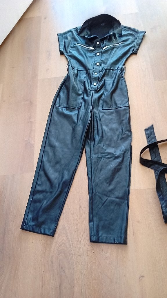 Jumpsuit nieuw nep leren maat S, Kleding | Dames, Only, Zwart, Nieuw, Ophalen of Verzenden