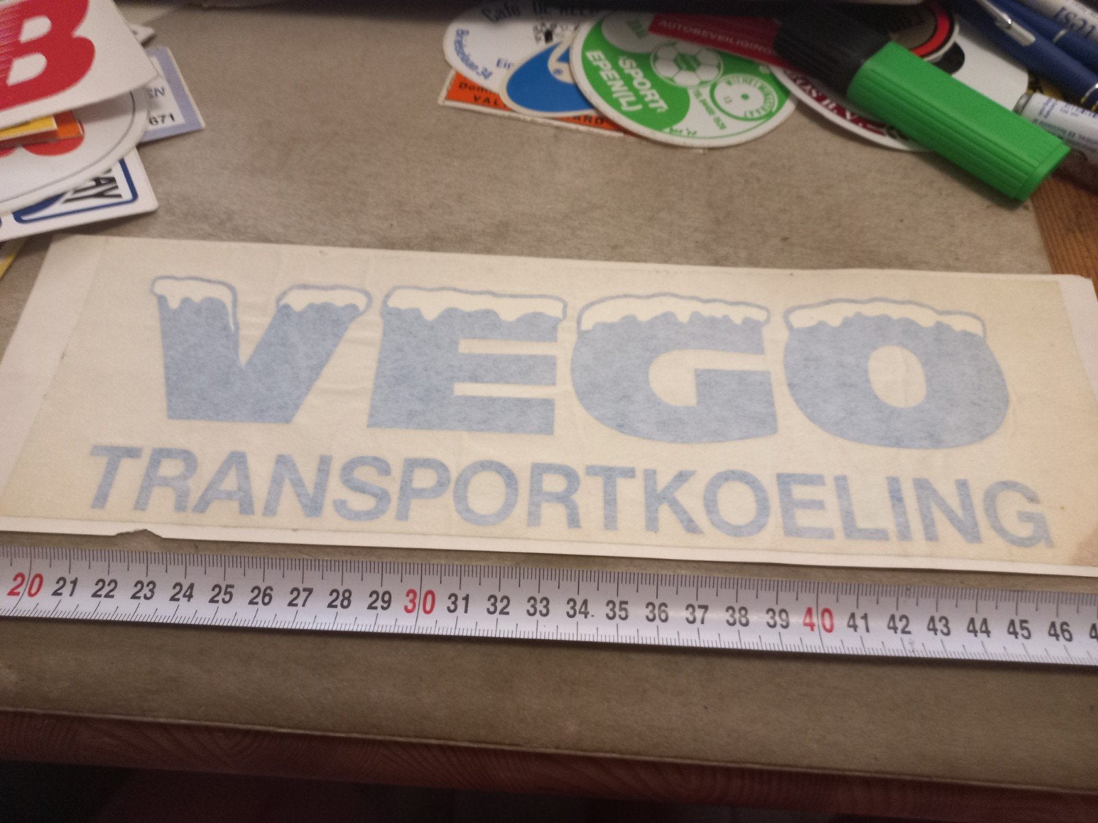 Vintage VEGO Transportkoeling sticker, Ophalen of Verzenden