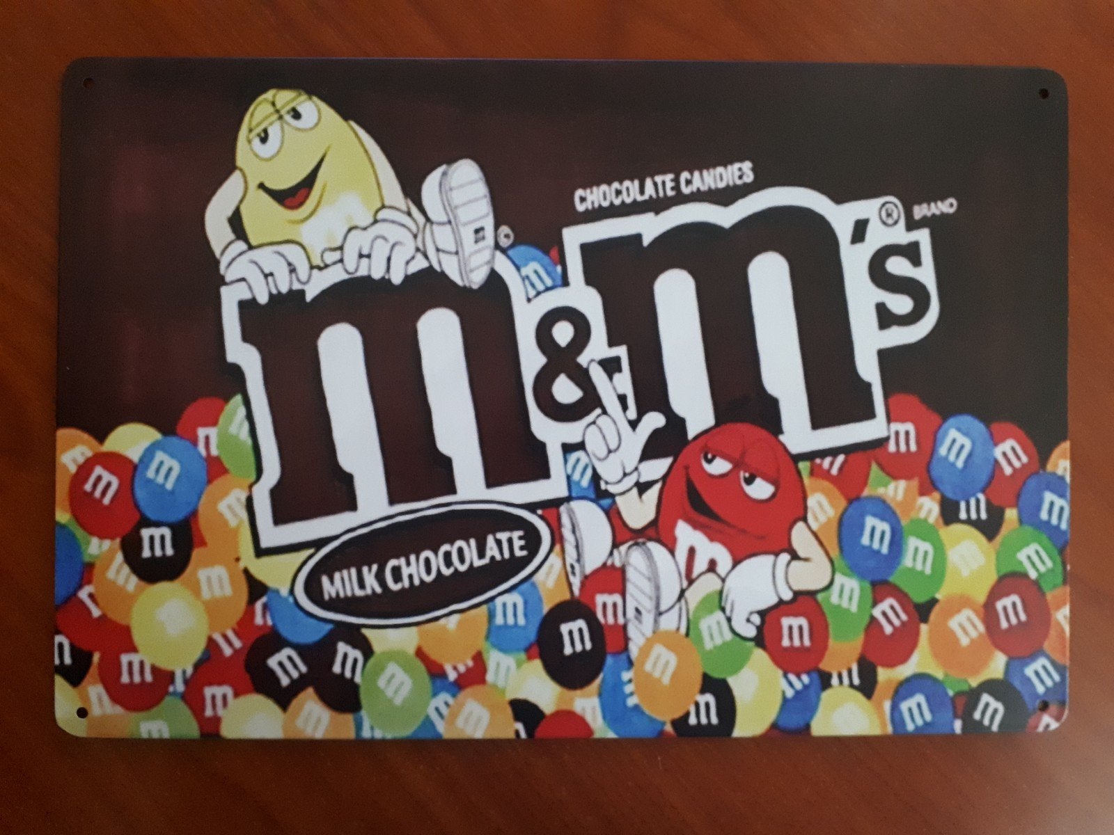 M&M 20x30 cm Metalen Reclamebord, Verzenden, Zo goed als nieuw, Reclamebord