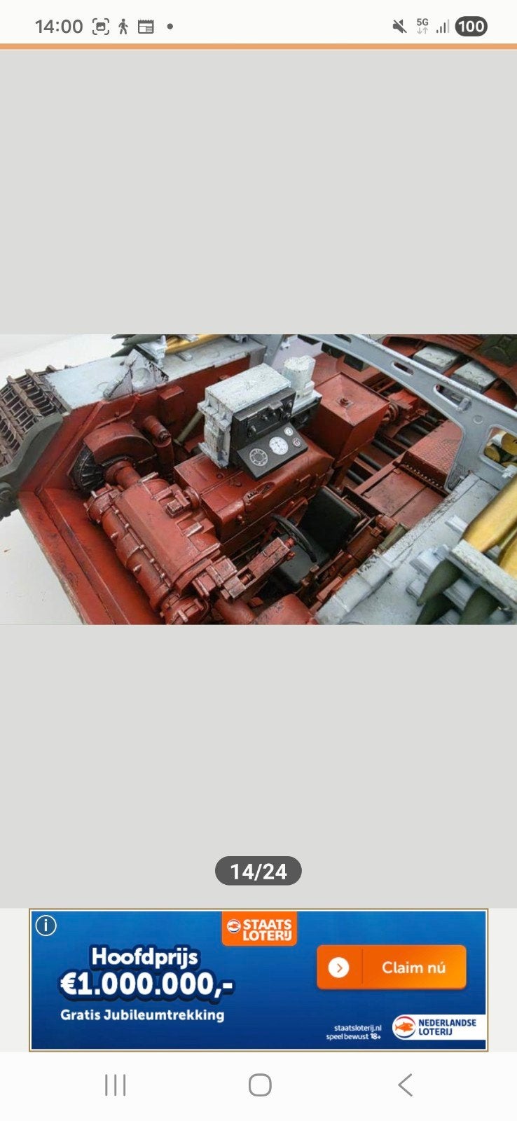 Gedetailleerd model van een tank met interieur, Gebruikt, Tank, Groter dan 1:32, Ophalen