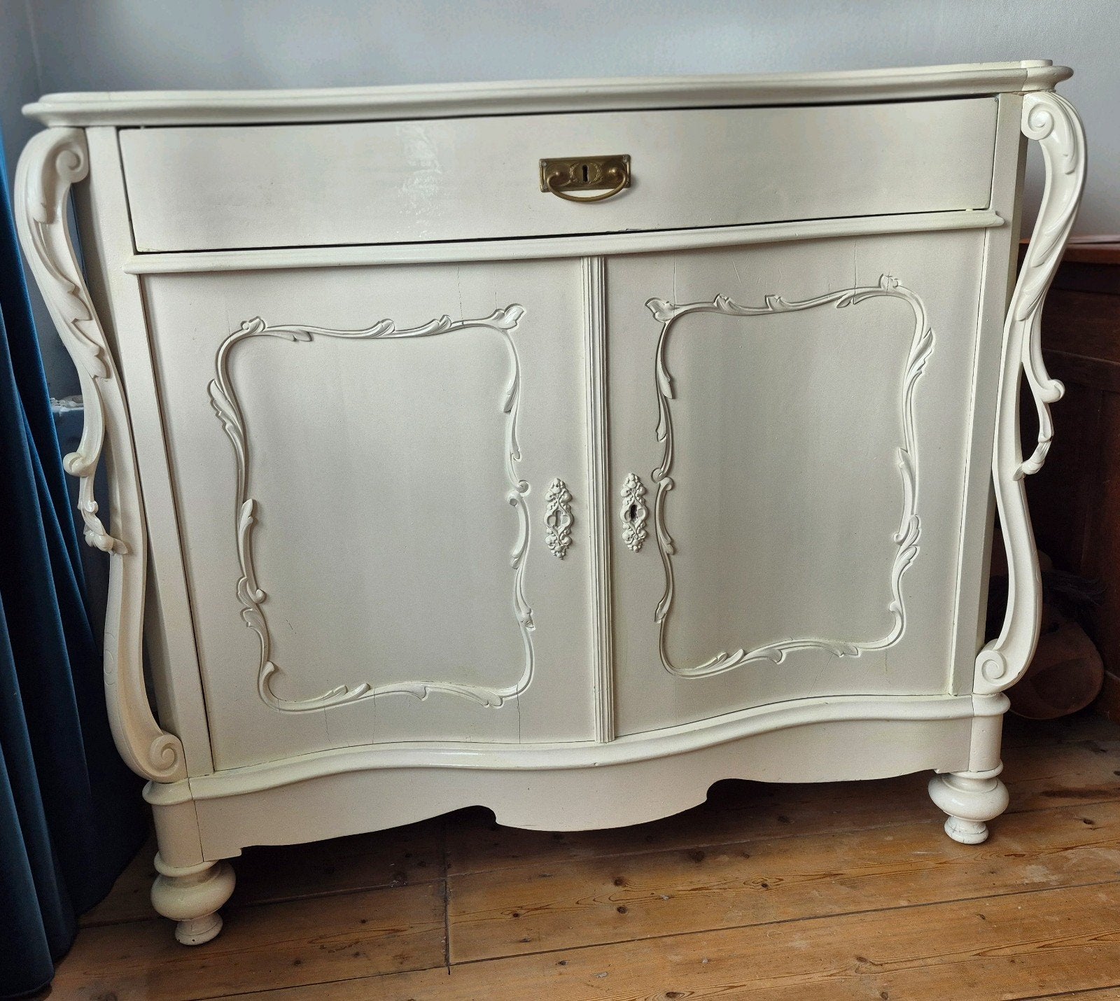 Antieke Biedermeier Commode Crème Wit - 110x50x100 cm, Antiek en Kunst, Antiek | Meubels | Kasten, Ophalen