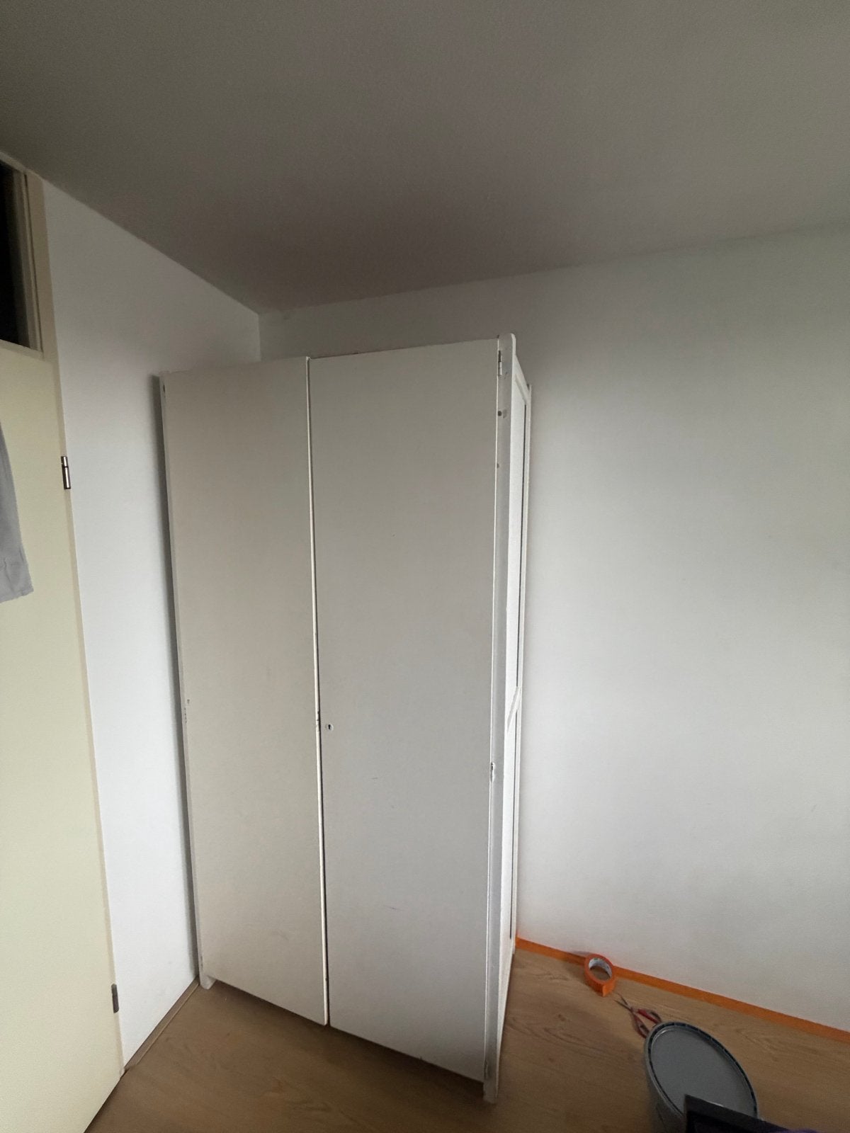 Ikea Lundia Witte kledingkast met planken en hangruimte, Ophalen, Gebruikt, 100 tot 150 cm, 200 cm of meer