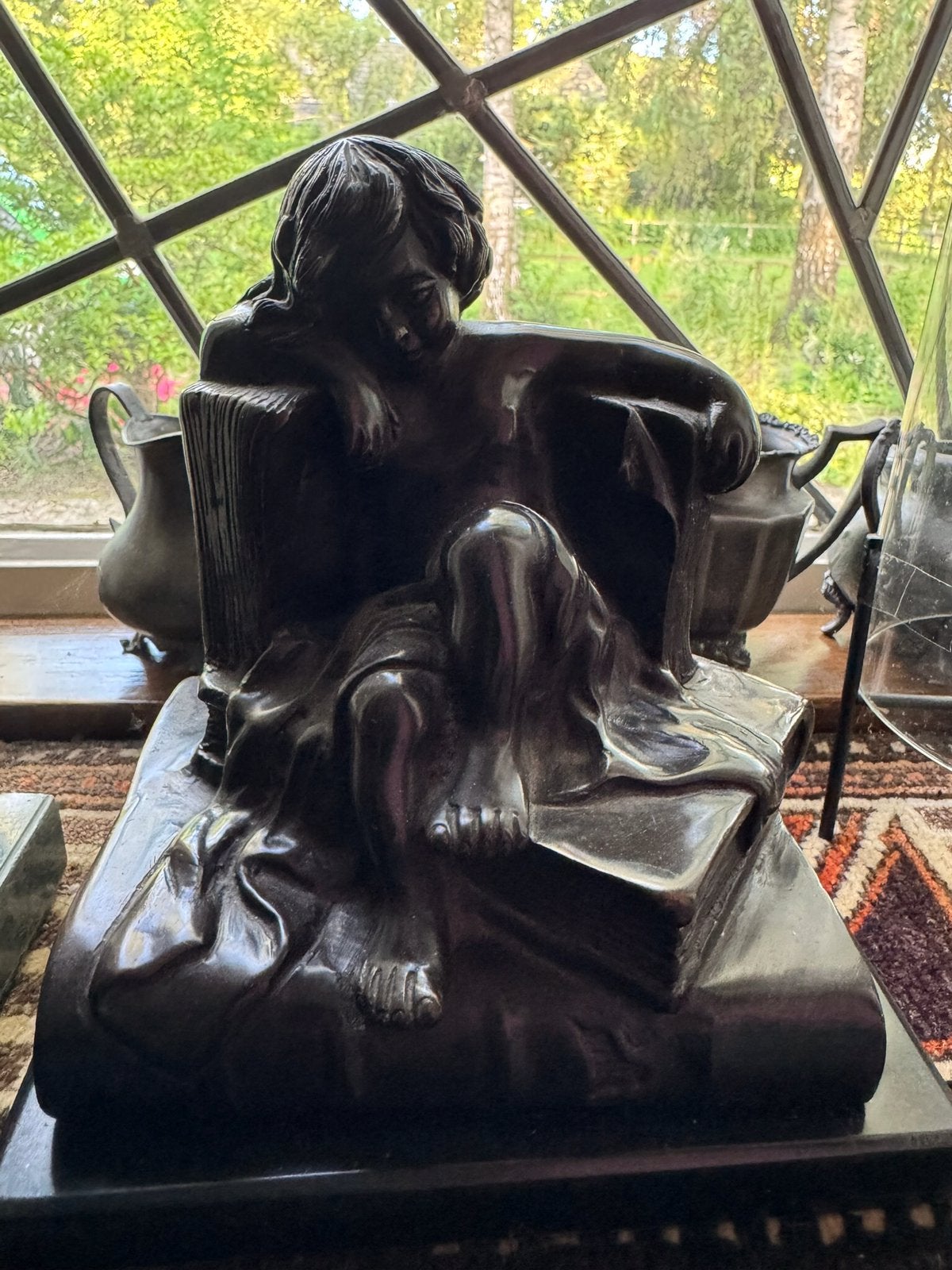 Zwaar Art Deco bronzen beeld cupido cherubijn putti, Ophalen