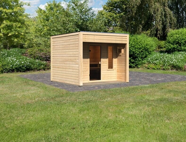 Buitensauna incl. 9w Bio Combikachel, 3 winters gebruikt!, Ophalen, Gebruikt, Fins of Traditioneel, Complete sauna