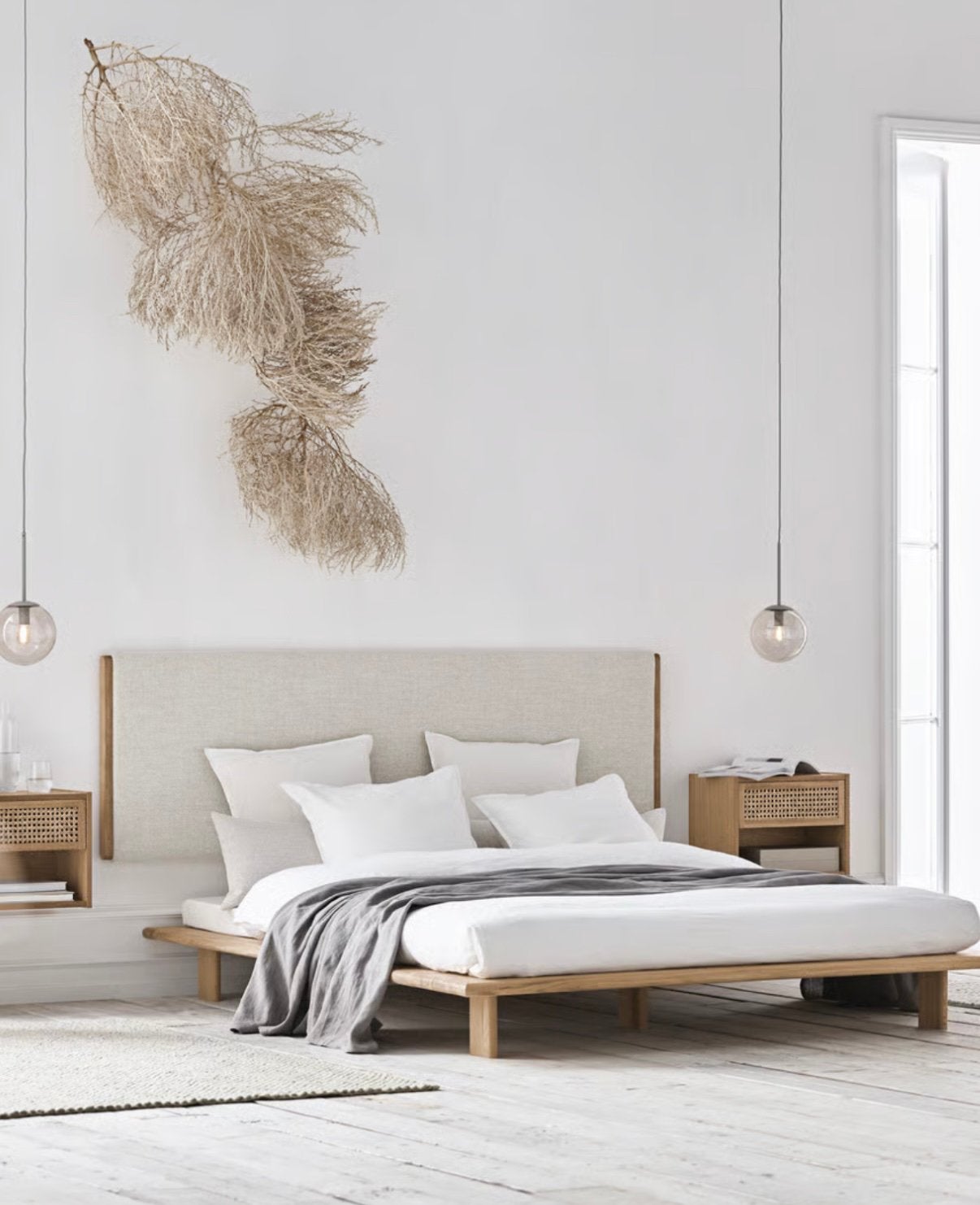Bolia Haven hoofdeinde, Ophalen, Zo goed als nieuw, Tweepersoons, Hout