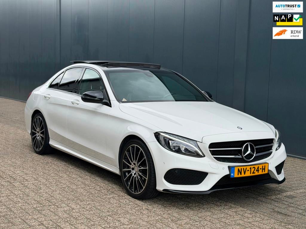 Mercedes-Benz C-klasse 180 AMG | Pano | StoelVW | NL Auto |, Automaat, Euro 6, Wit, Bedrijf