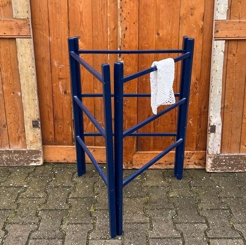 Wasrek hout blauw handdoek rek droog 175 cm breed, Ophalen of Verzenden