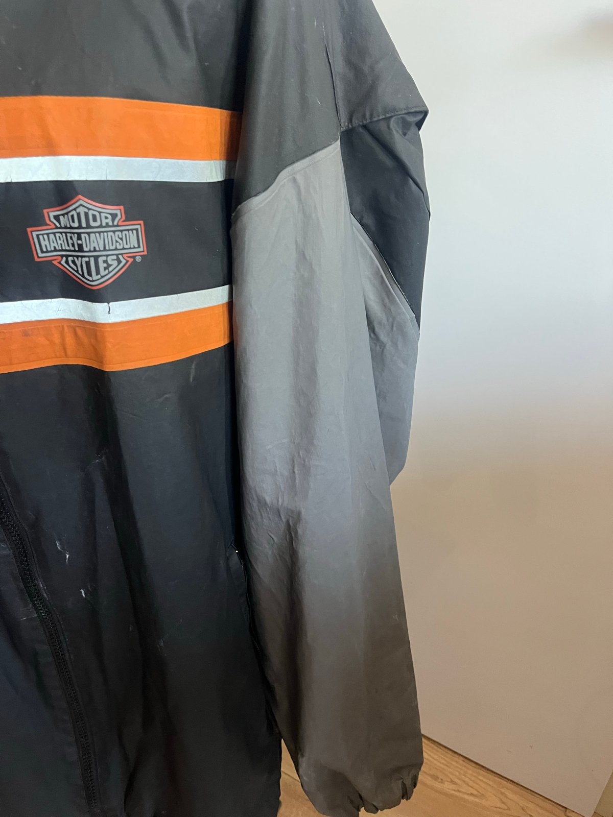 Harley Davidson Regenjas 3XL - Zwart/Oranje, Motoren, Verzenden, Tweedehands, Heren, Jas | textiel