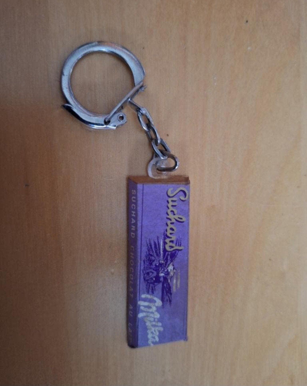 Vintage Milka Suchard Chocolade Sleutelhanger, Ophalen of Verzenden, Gebruikt, Merk