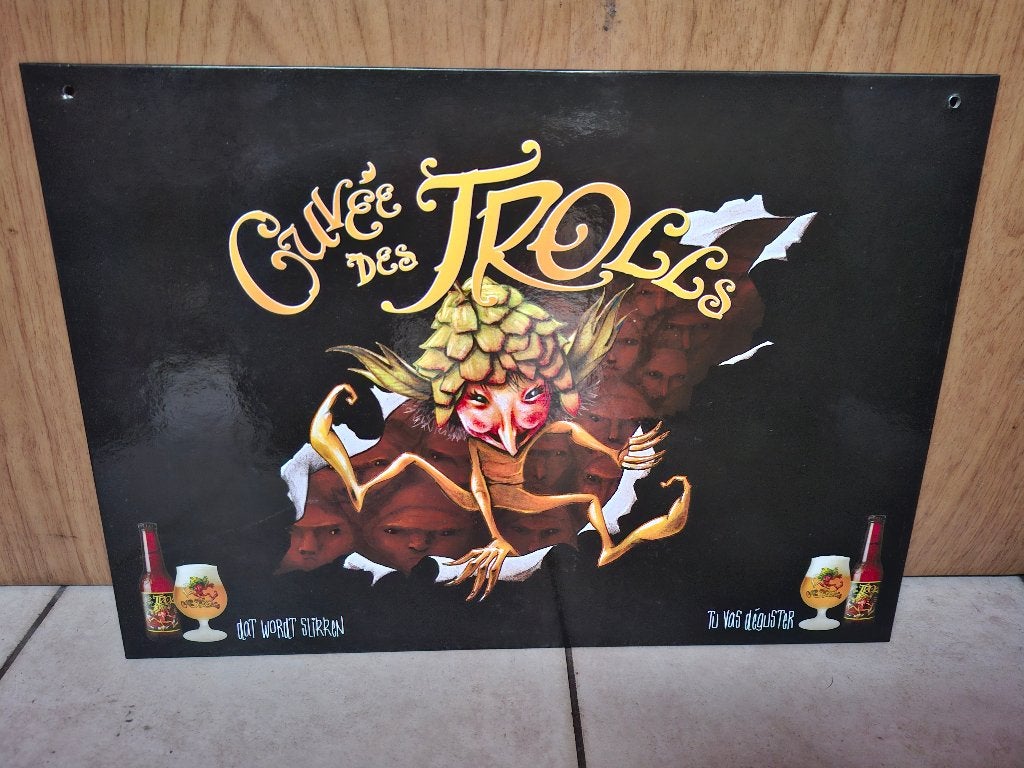 Reclamebord Cuvée des Trolls, Ophalen of Verzenden, Nieuw, Reclamebord, Plaat of Schild, Overige merken