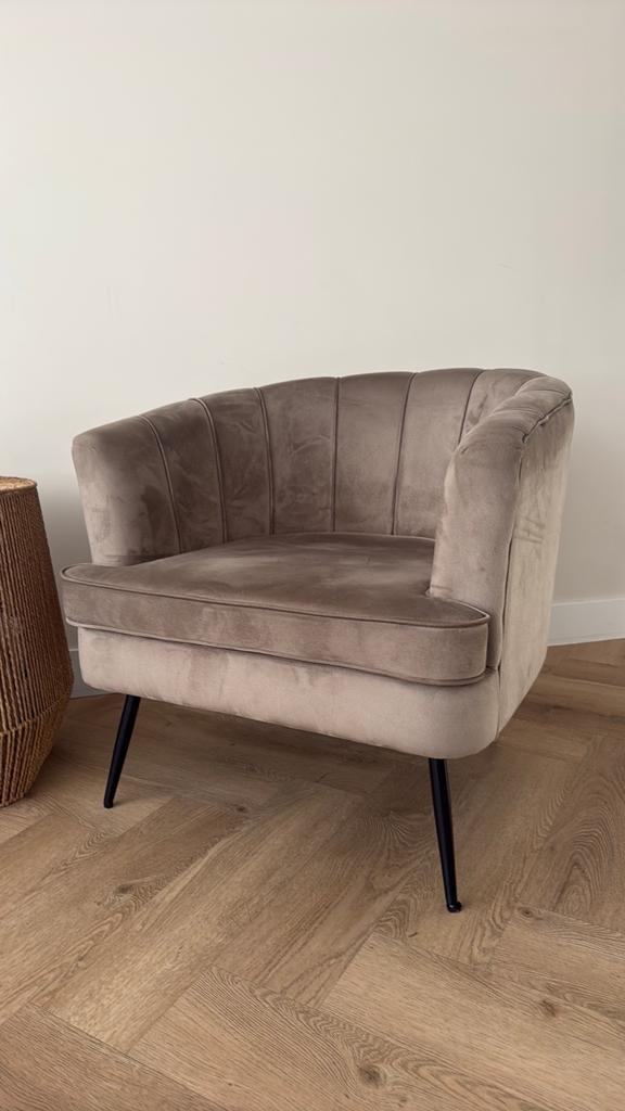 Fauteuil champagne / zachte stof, Ophalen, Eenpersoons, 75 tot 100 cm, Zo goed als nieuw