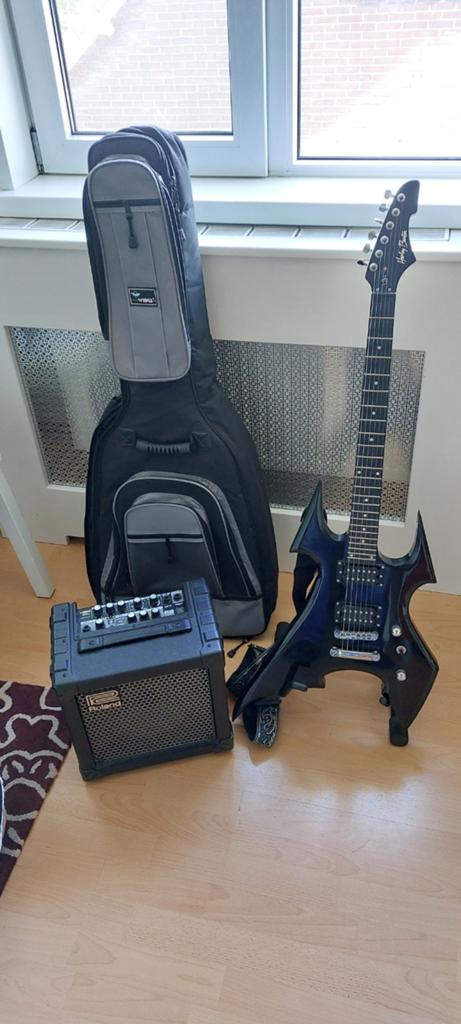 Electrische gitaar set, Muziek en Instrumenten, Snaarinstrumenten | Gitaren | Elektrisch, Met versterker, Zo goed als nieuw, Solid body