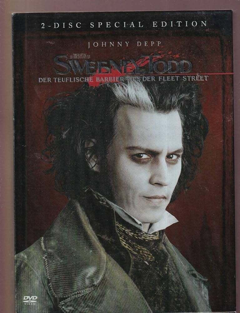 2X DVD DELUXE sweeney todd the demon barber johnny depp, Cd's en Dvd's, Dvd's | Thrillers en Misdaad, Zo goed als nieuw, Psychologische thriller
