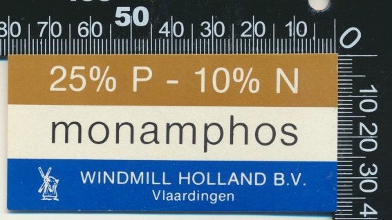 Sticker: Windmill Holland - Monamphos - Vlaardingen (3), Ophalen of Verzenden, Zo goed als nieuw, Bedrijf of Vereniging