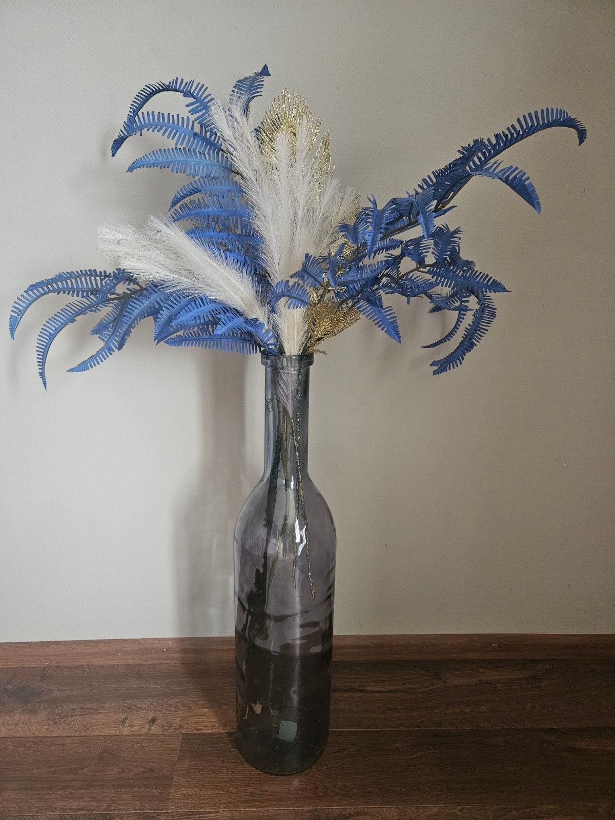 Grote donkerblauwe vaas, Ophalen, Zo goed als nieuw, Blauw, Glas