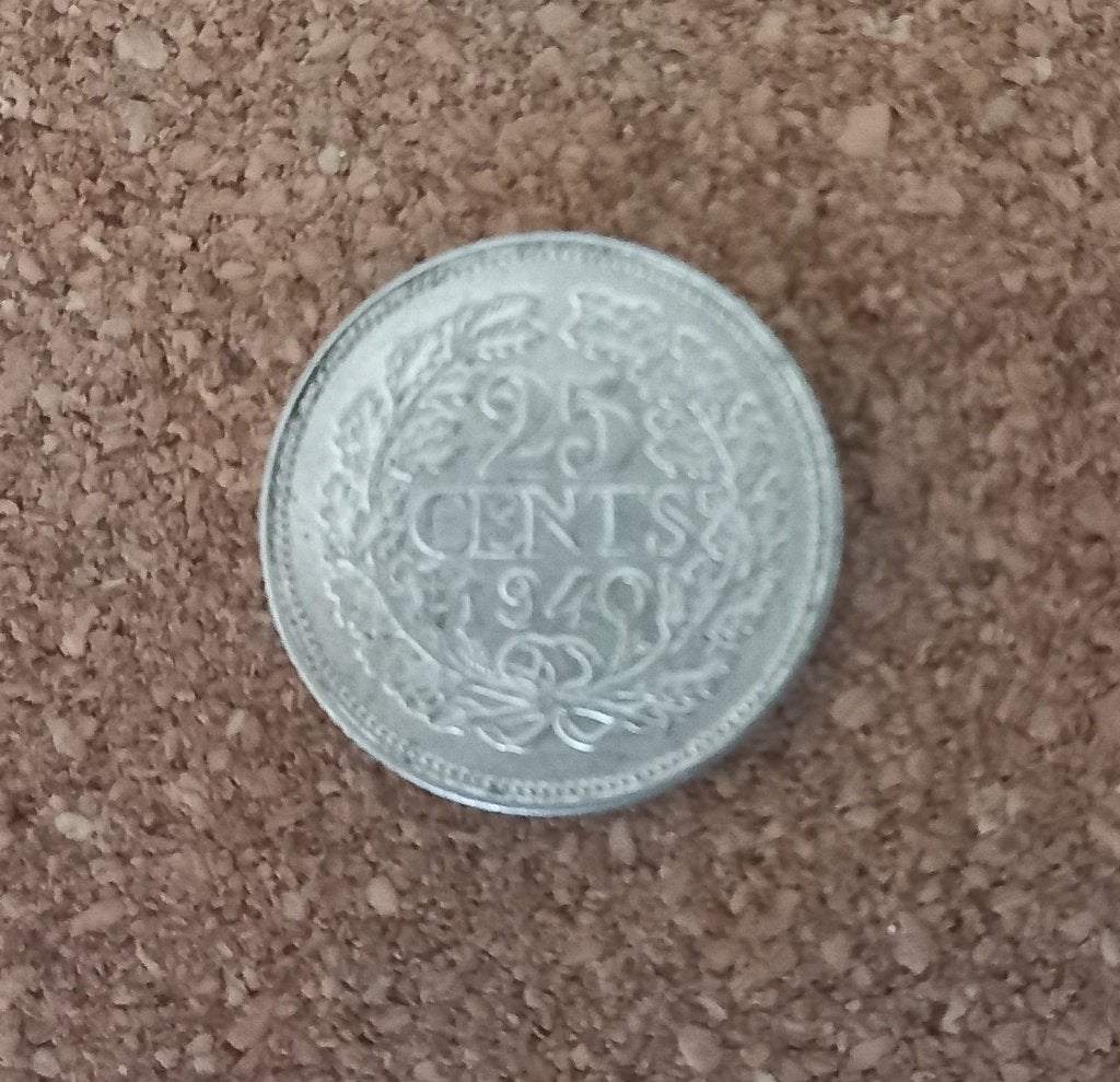 Zilveren Kwartje 1940, Postzegels en Munten, Munten | Nederland, Zilver, 25 cent, Ophalen of Verzenden, Koningin Wilhelmina