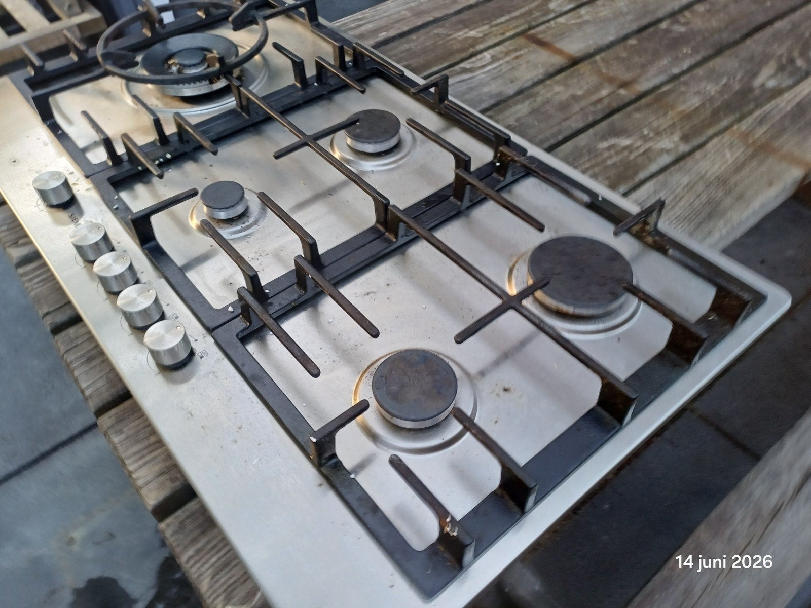 Siemens 5-pits gaskookplaat - RVS, Witgoed en Apparatuur, Fornuizen, Ophalen, 60 cm of meer, Inbouw, Gas