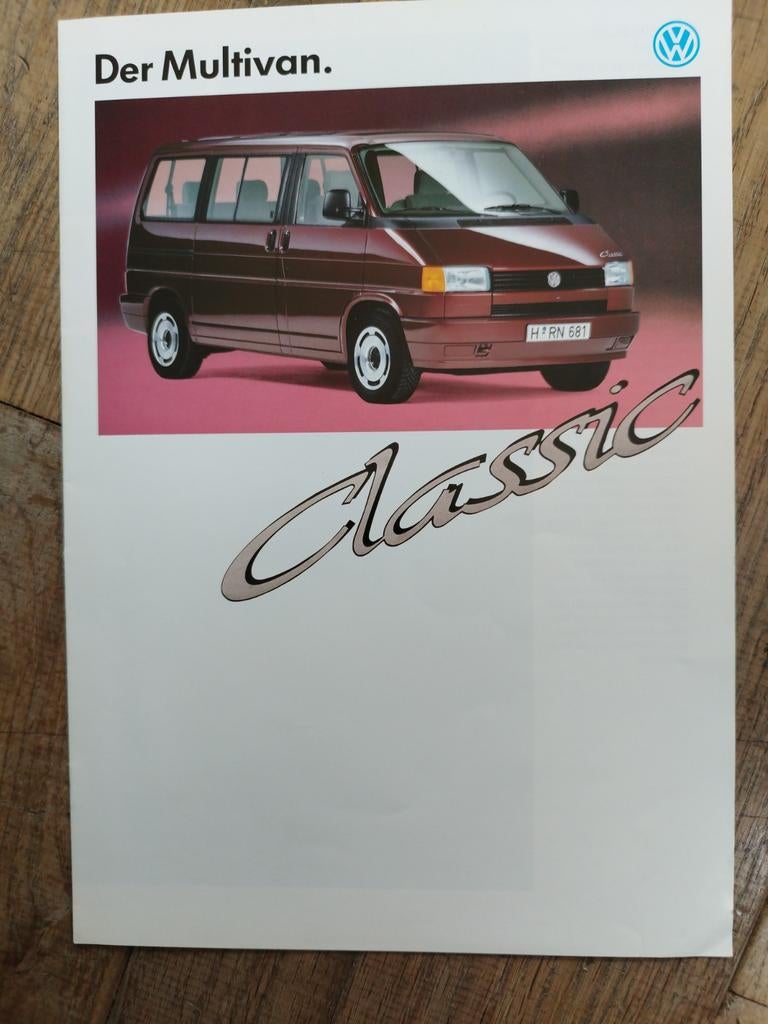Volkswagen Multivan Classic brochure 1993, Volkswagen, Ophalen of Verzenden, Zo goed als nieuw, Volkswagen
