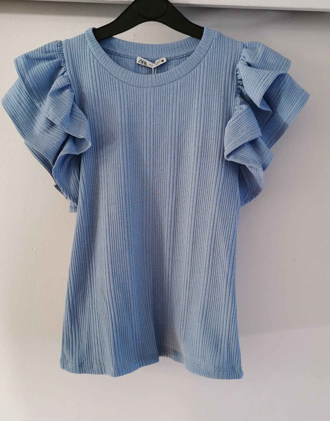ZARA top met volantmouwen mt. M, Maat 38/40 (M), Zara, Nieuw, Korte mouw