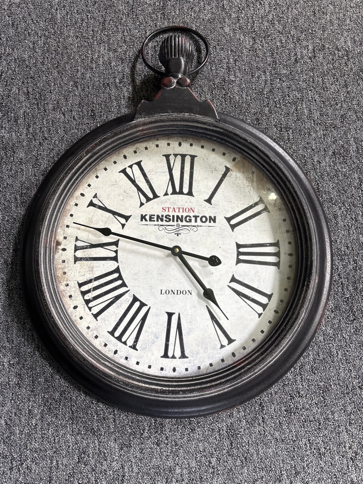 Grote wandklok 'Station Kensington London' - Vintage look, Ophalen of Verzenden