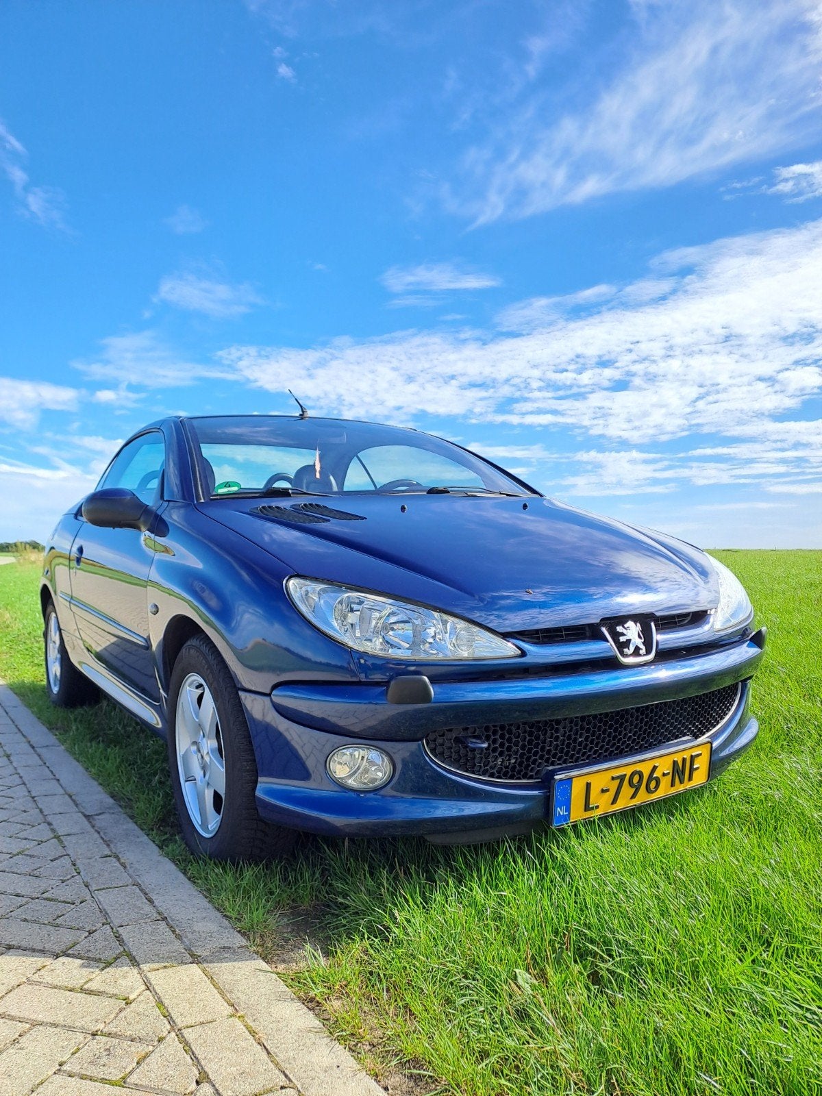 Peugeot 206 2.0 16V CC 2004 Blauw cabriolet, 136 pk, Zwart, 4 cilinders, Cabriolet