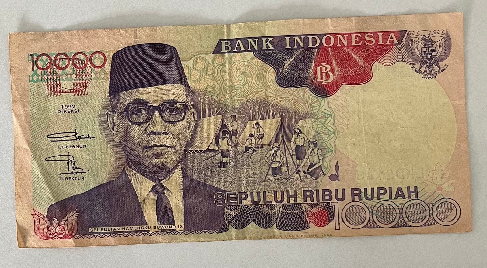 Indonesië 10.000 Rupiah 1995 gebruikte staat, Verzenden, Zuidoost-Azië, Los biljet
