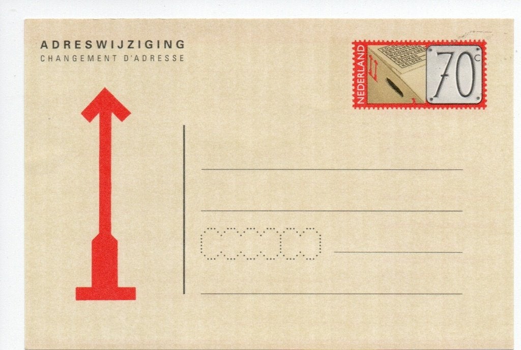 Postwaardestuk - Adreswijziging. Geuzendam 58 **, Postzegels en Munten, Brieven en Enveloppen | Nederland, Ophalen of Verzenden