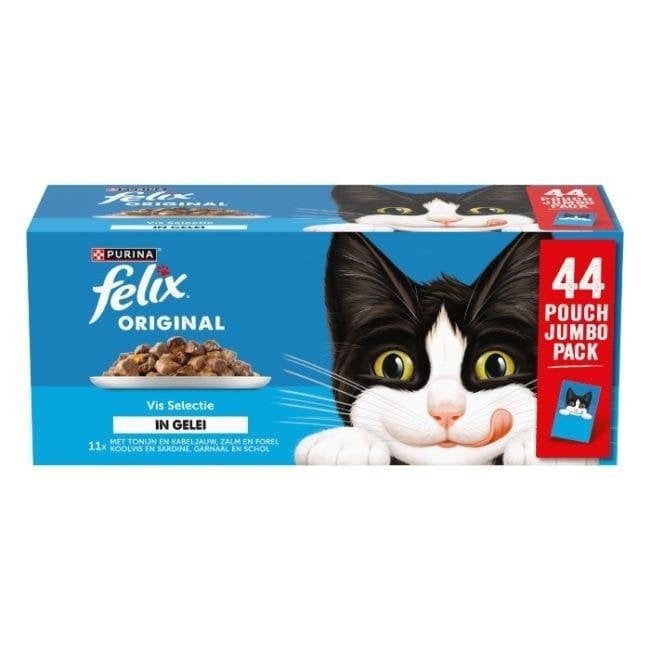 Felix Original pouch gelei vis 44x85 gram, Dieren en Toebehoren, Ophalen, Kat
