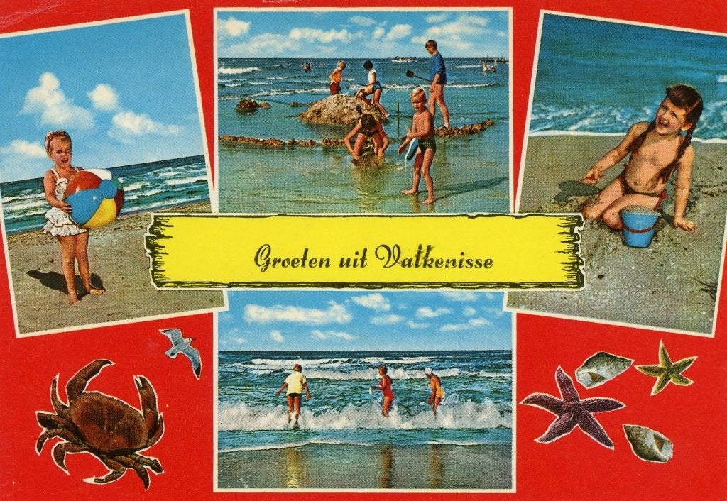 VALKENISSE Strand Zee Kinderen Groeten, Verzenden, 1960 tot 1980, Gelopen, Zeeland