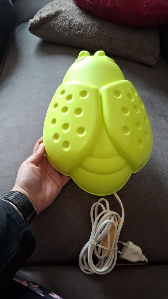 Leuk groen lieveheersbeestje nachtlampje, Kinderen en Baby's, Kinderkamer | Inrichting en Decoratie, Ophalen, Gebruikt, Lamp