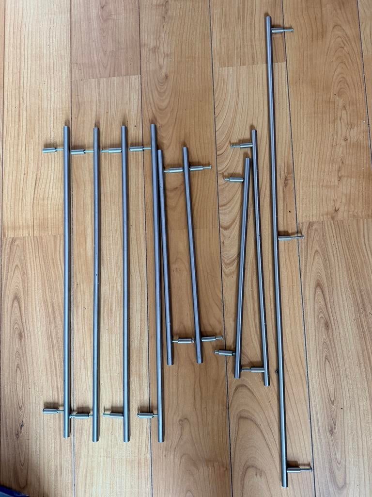 Handvatten keukenkastjes Ikea staal, Zo goed als nieuw, Minder dan 100 cm, Grijs, 25 tot 50 cm