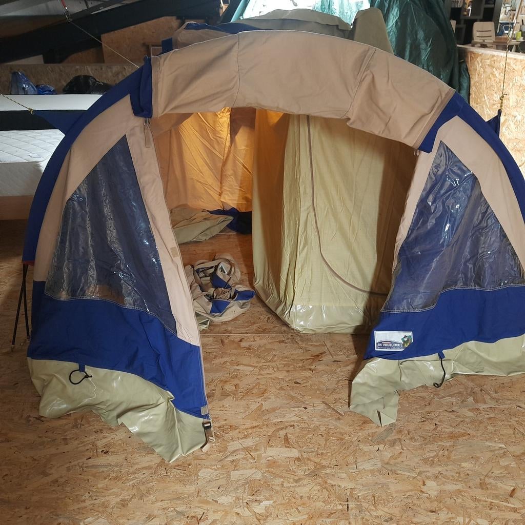 Vrijbuiter olympia 2 duo koepeltent katoen, Caravans en Kamperen, Tenten, Ophalen of Verzenden, Gebruikt, Tot en met 3