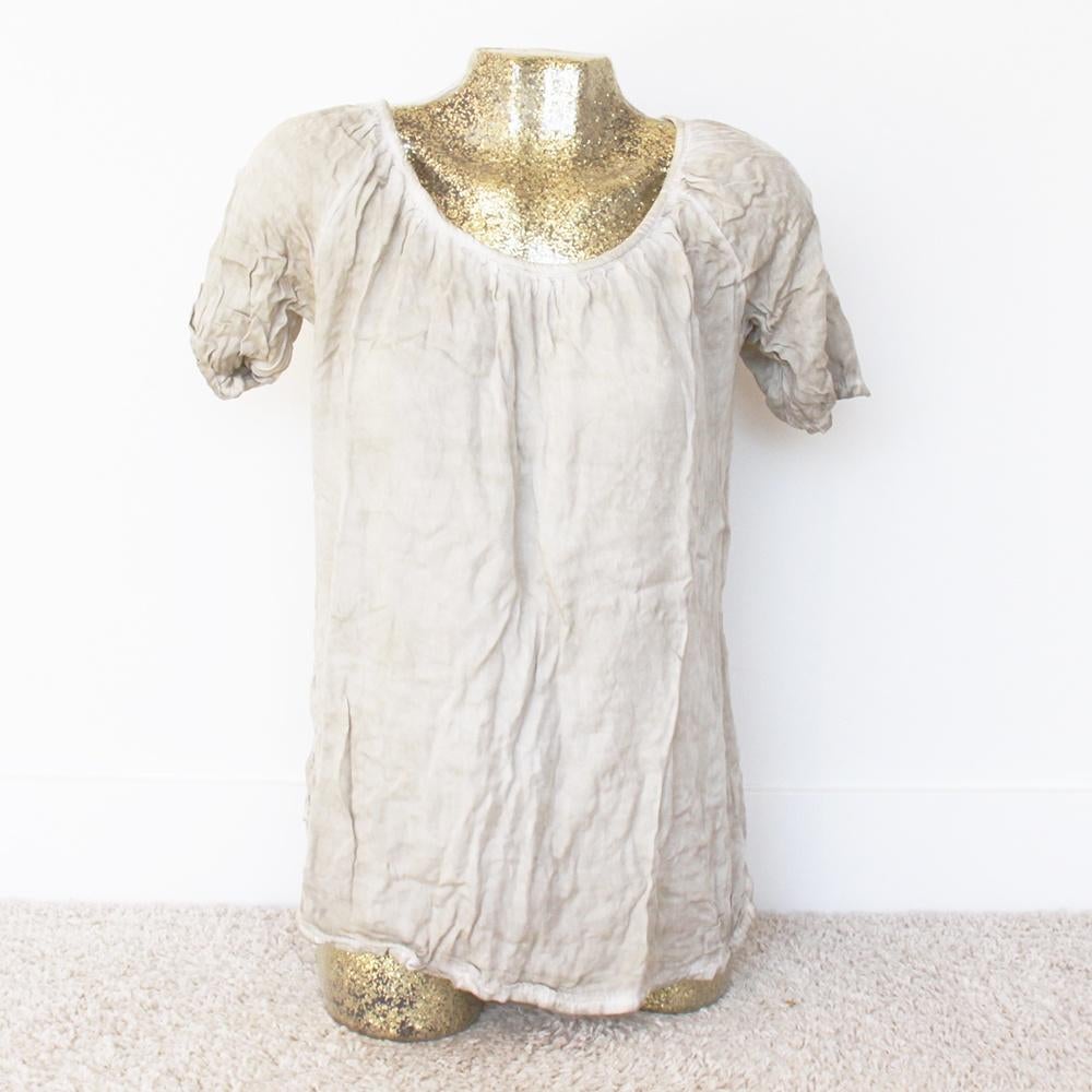 Made In Italy Shirtje4 (M) - 39 € 15,-, Maat 38/40 (M), Made in Italy, Beige, Ophalen of Verzenden