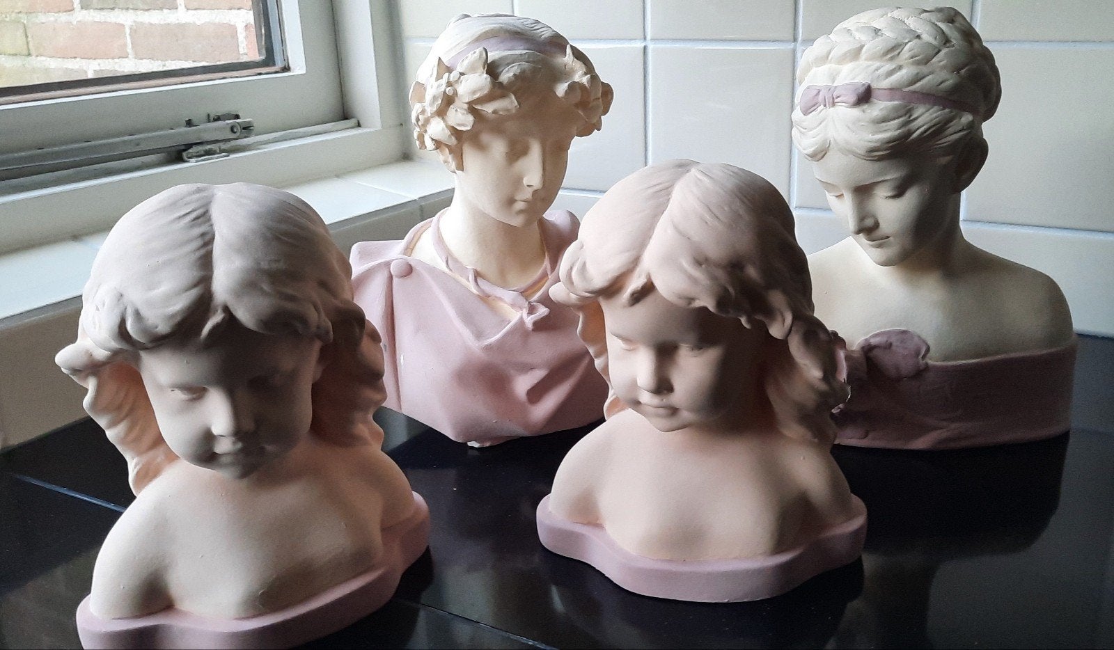 4 Gipsen Buste Beelden - Klassieke Stijl, Ophalen of Verzenden, Nieuw